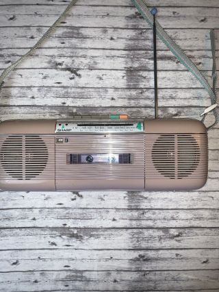 RARE Vintage Sharp QT - 50 (L) Stereo AM/FM Cassette Recorder Radio w/Strap 2