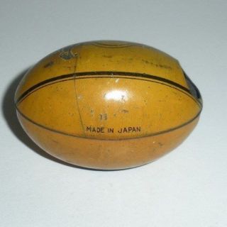 Vintage Tin Toy Football (Made in Japan,  Candy Container / Whistle ?) 4