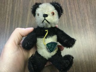Darling Antique Vintage Hermann Tiniest Panda Teddy Bear 6” Tall Rare