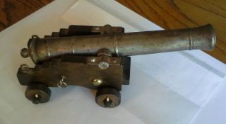 Vintage Miniature 45 Cal Black Powder Cannon.  7 " Barrell Made In Spain 2