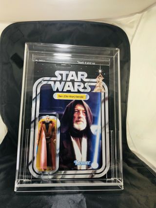 Vintage Star Wars 1977 Obi - Wan Ben Kenobi Figure On Custom Cardbacker With Case