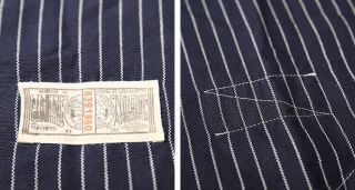 Vintage 1900s Cotton & Linen Shirt Men ' s Stripes Chambray Work Shirts Bronson 7
