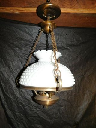 vintage white hobnail chandelier ceiling fixture lamp light deco victorian chic 3