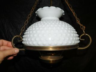 vintage white hobnail chandelier ceiling fixture lamp light deco victorian chic 5