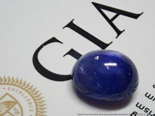 Gia Certified Stunning Blue Rare 6.  03ct Natural Star Sapphire Cabochon No Heat