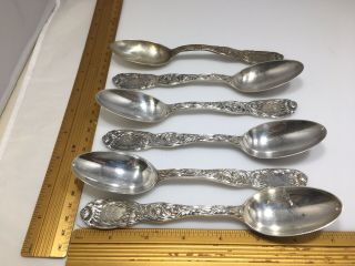 6 Tiffany &co Sterling Silver Chrysanthemum Soup Or Desser Spoon Early 7”