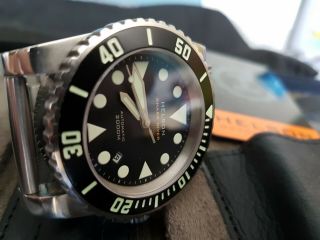 Rare Helson Sharkdiver 1st Gen 2000m Pro Divers Automatic Dive Watch black 45mm 10