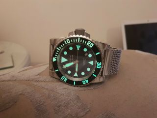 Rare Helson Sharkdiver 1st Gen 2000m Pro Divers Automatic Dive Watch black 45mm 2