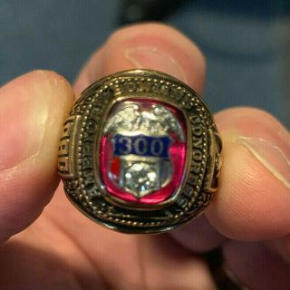 Vintage American Bowling Congress 10k Gold 300 Award Ring,  10k Gold 300 Pin