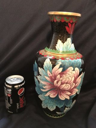 A Fine Quality Heavy Antique Chinese Cloisonne Bronze Vase