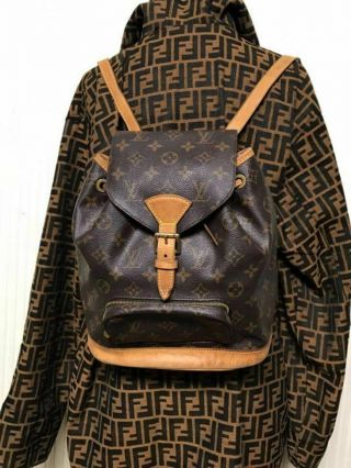 Auth Monsuri Mm Mini Rucksack Backpack Pvc Leather Vintage Old Louis Vuitton