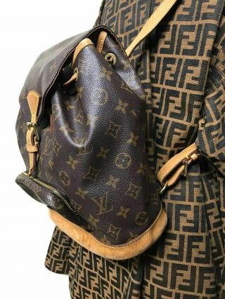 Auth Monsuri MM mini rucksack backpack PVC leather VINTAGE OLD Louis Vuitton 3