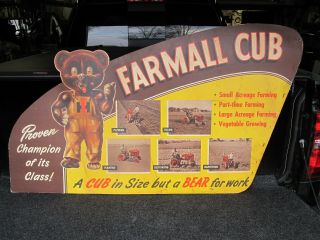 Vintage Farmall Cub Dealer Hood Display Sign International Harvestor