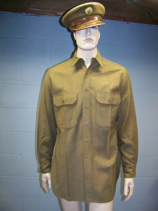 Wwii U.  S.  Army Wool Shirt Dated