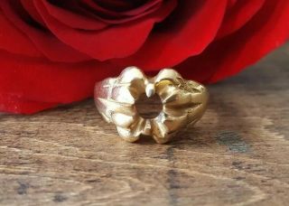 Antique 14k Gold Ring Setting Mount Victorian Edwardian No Stone Size 7 - 5grams