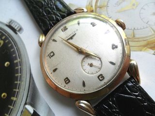 1952 Vintage Men ' s Longines 17J Cal.  12.  68Z Swiss Mechanical Watch 4 REP. 7