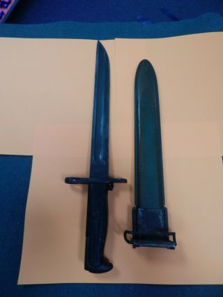 Vintage U.  S.  1918 Sa Bayonet Dagger Knife With Scabbard