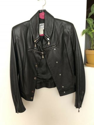 Fabulous Claude Montana Size 40 Red Leather Jacket Vintage 1980s