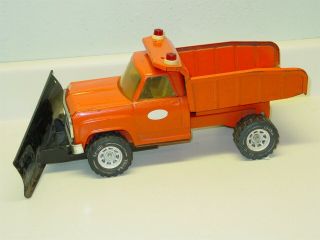 Vintage Tonka Orange Dump,  Plow Truck,  Pressed Steel Toy