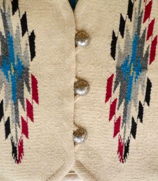 ✰ CHIMAYO NAMBE WEAVER NATIVE AMERICAN Indian BLANKET HANDWOVEN 100 Wool VEST 5
