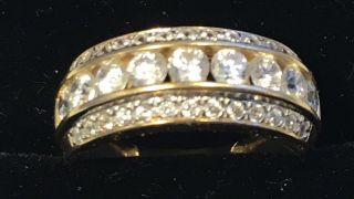 Vintage Wedding Or Anniversary Solid 14k Yellow Gold Wide Band Size 6