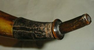 Antique Native American Powder Horn French/Indian War Brass Studded - BEAUTY 4
