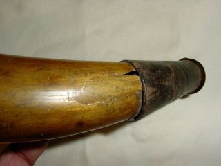 Antique Native American Powder Horn French/Indian War Brass Studded - BEAUTY 5