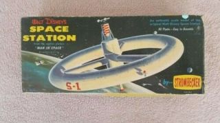 Walt Disney S - 1 Space Station Model Kit By Strombecker - Vintage 1960 