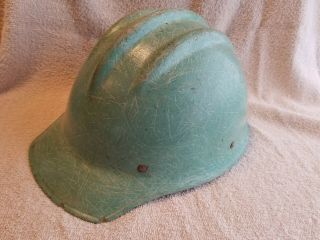 Vintage Hard Boiled Bullard Green Fiberglass Hard Hat With Liner Steel Workers X