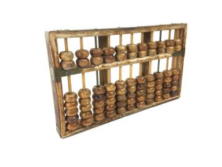 Antique Chinese Lotus Flower Brand Wood Abacus