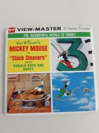 Mickey Mouse In Clock Cleaners - View - Master Reels With Booklet - 1971