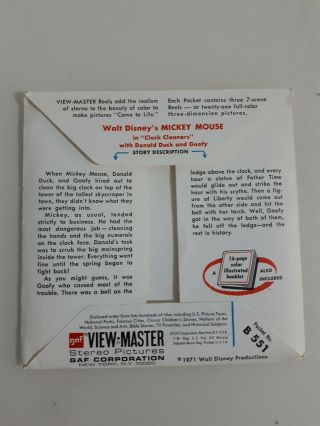 Mickey Mouse in Clock Cleaners - View - Master Reels with Booklet - 1971 3