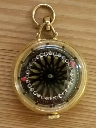 Vintage Ernest Borel Kaleidoscope Watch Pendant.  Swiss 17 Jewels - Hand Winding