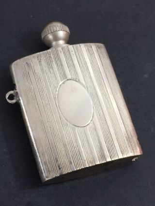 Vintage Sterling Silver Pocket Striker Lighter With Engine Turned Design