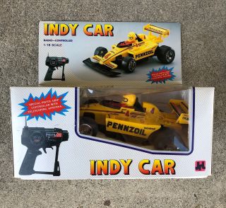 Vintage Indy Car 1:18 Scale Rc Remote Controlled Nos Rare Pennzoil