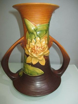 Vintage Roseville Large Water Lily 80 - 10 " Vase