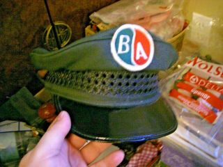 Vintage Collectible Ba Oil Service Gas Station Uniform Hat Cap Patch - Large - Sz 8