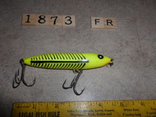 T1873 Fr Heddon Zara Spook Nose Line Tie Fishing Lure Rare Color Cht