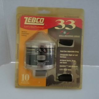 Vintage NOS Zebco 33 Spincast Fishing Reel 10 Pound Test Ball Bearing Drive 2001 2