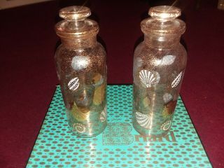 Vintage 2 Georges Briard Signed Glass Decanter Bottles Nib Rare