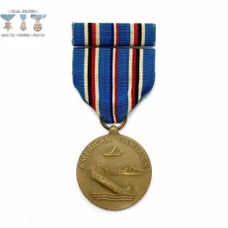 Wwii Us Navy American Campaign Medal Ribbon Bar Us Ww2 Stock 37