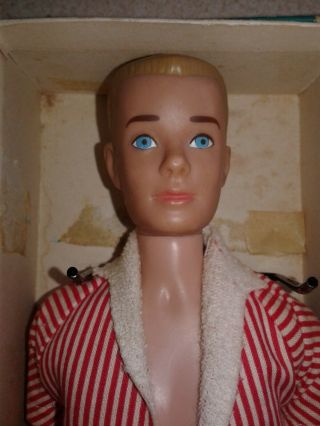 Vintage Brunette Bubble Cut Barbie,  Ken flocked,  Ken and Allan w/box 7