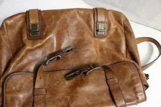 Frye Men ' s Logan Antique Cognac Leather Pull up Flap Briefcase Cognac 10