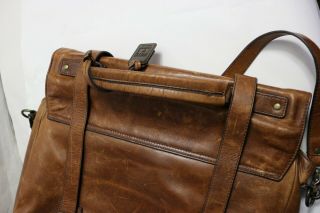 Frye Men ' s Logan Antique Cognac Leather Pull up Flap Briefcase Cognac 11