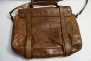 Frye Men ' s Logan Antique Cognac Leather Pull up Flap Briefcase Cognac 3