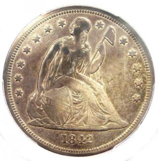 1842 Seated Liberty Silver Dollar $1 - Pcgs Xf Details - Rare Coin - Looks Au