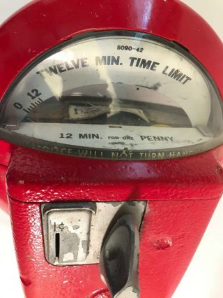 Vintage 1c DUNCAN MILLER 12 Minute Parking Meter w/COA Merrill,  Wisconsin Retire 6