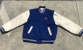 Vintage In N Out Burger Blue/white Leather Letterman.  Size Xl