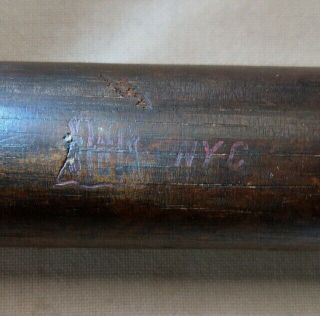 Late 19th Century Baseball Bat Ring Bat Era 1870s 1890s NC NYC Stamped Logo RARE 4