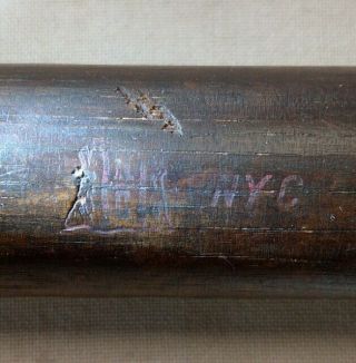Late 19th Century Baseball Bat Ring Bat Era 1870s 1890s NC NYC Stamped Logo RARE 5